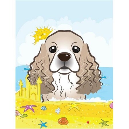 Carolines Treasures Carolines Treasures BB2084CHF Cocker Spaniel Summer Beach Canvas House Flag BB2084CHF